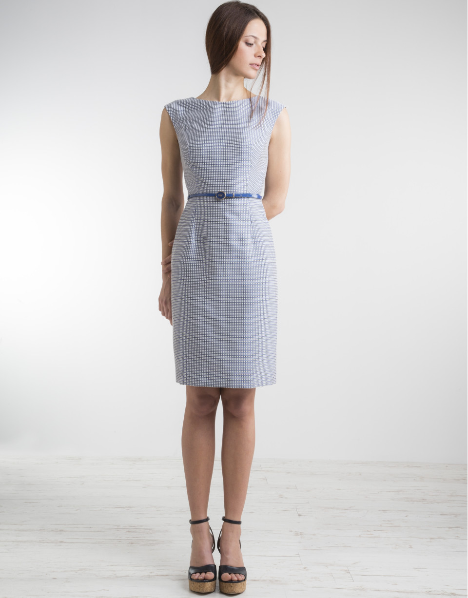 Vestido recto azul