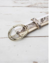 Block leather belt