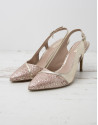 Pink and gold Miami pumps