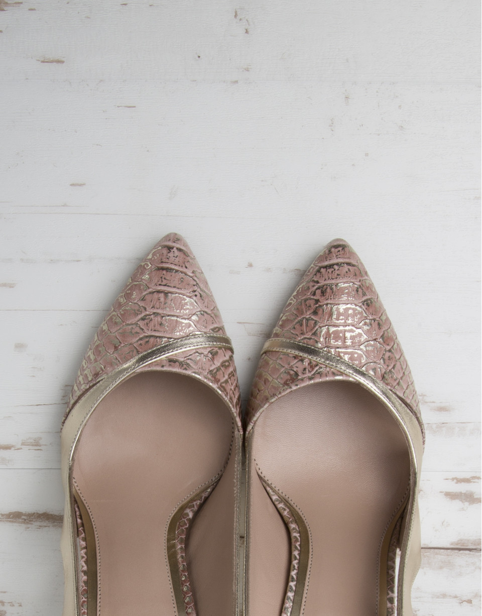 Pink and gold Miami pumps