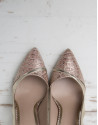 Pink and gold Miami pumps