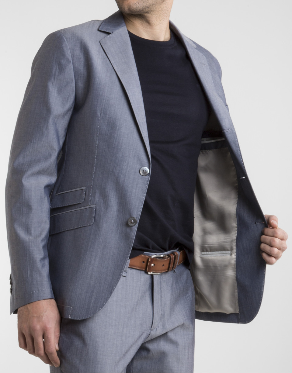 Navy blue wool/cotton sport coat
