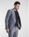 Navy blue wool/cotton sport coat