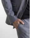 Navy blue wool/cotton sport coat