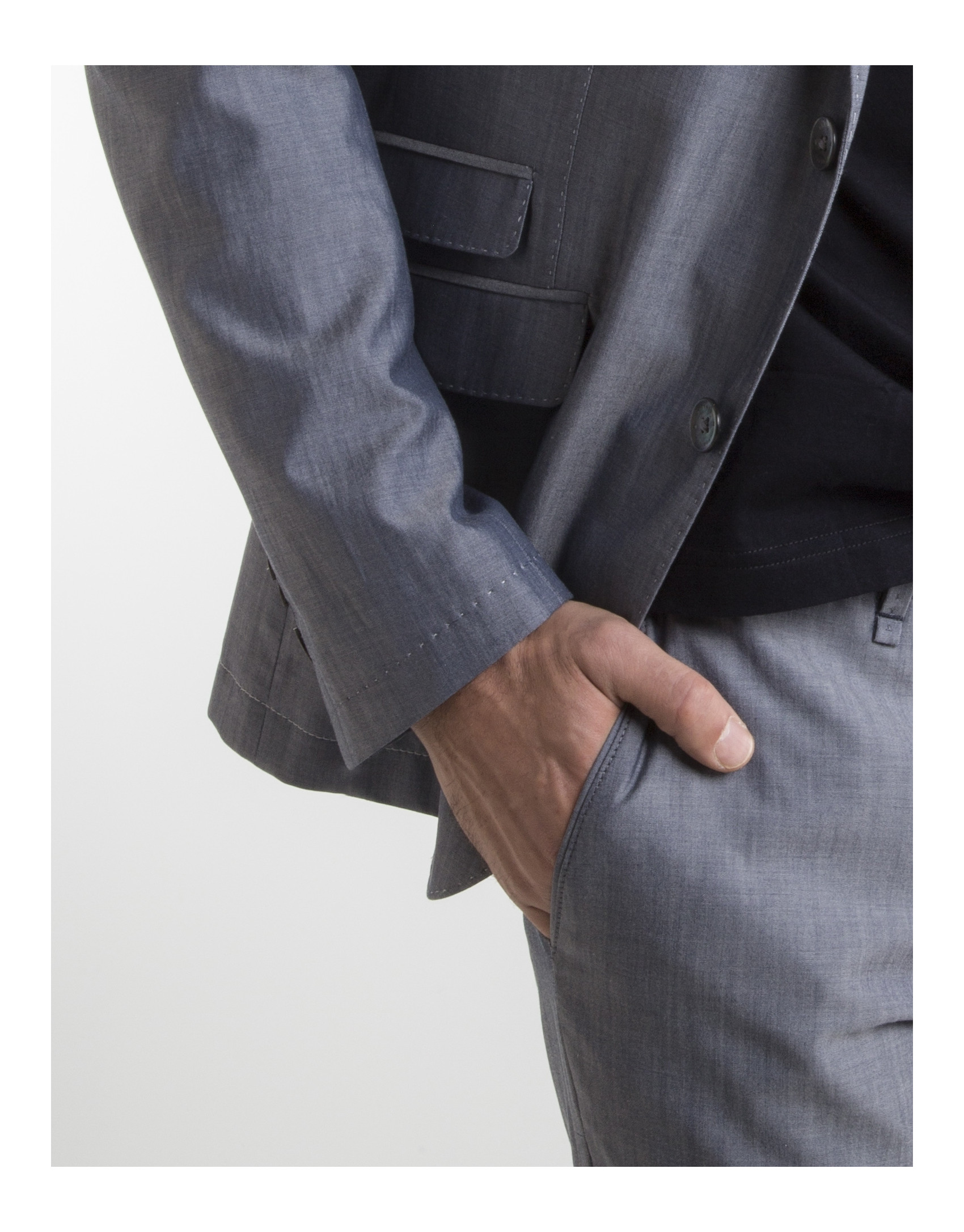 Navy blue wool/cotton sport coat