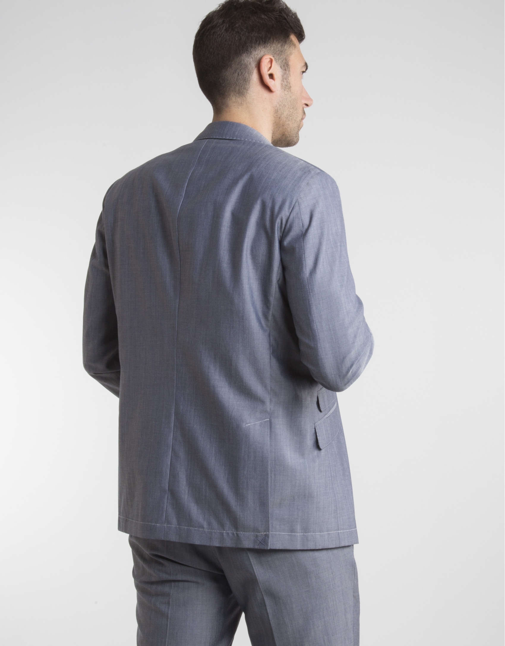 Navy blue wool/cotton sport coat