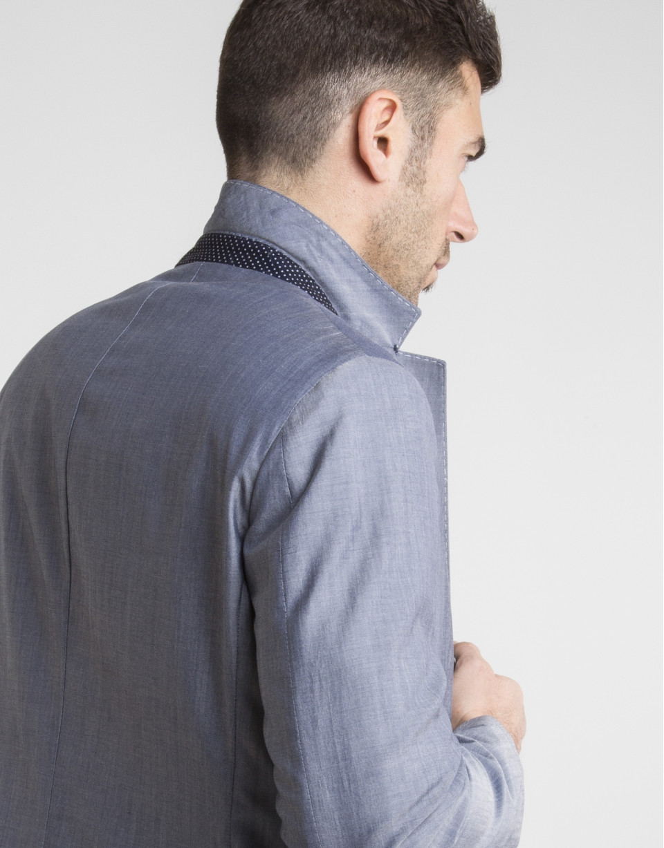Navy blue wool/cotton sport coat