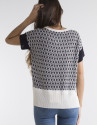 Blue / white V neck sweater