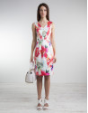 Vestido escote pico floral