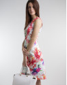 Vestido escote pico floral
