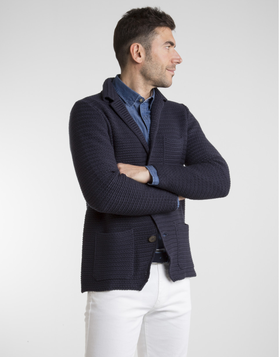 Chaqueta de punto marino