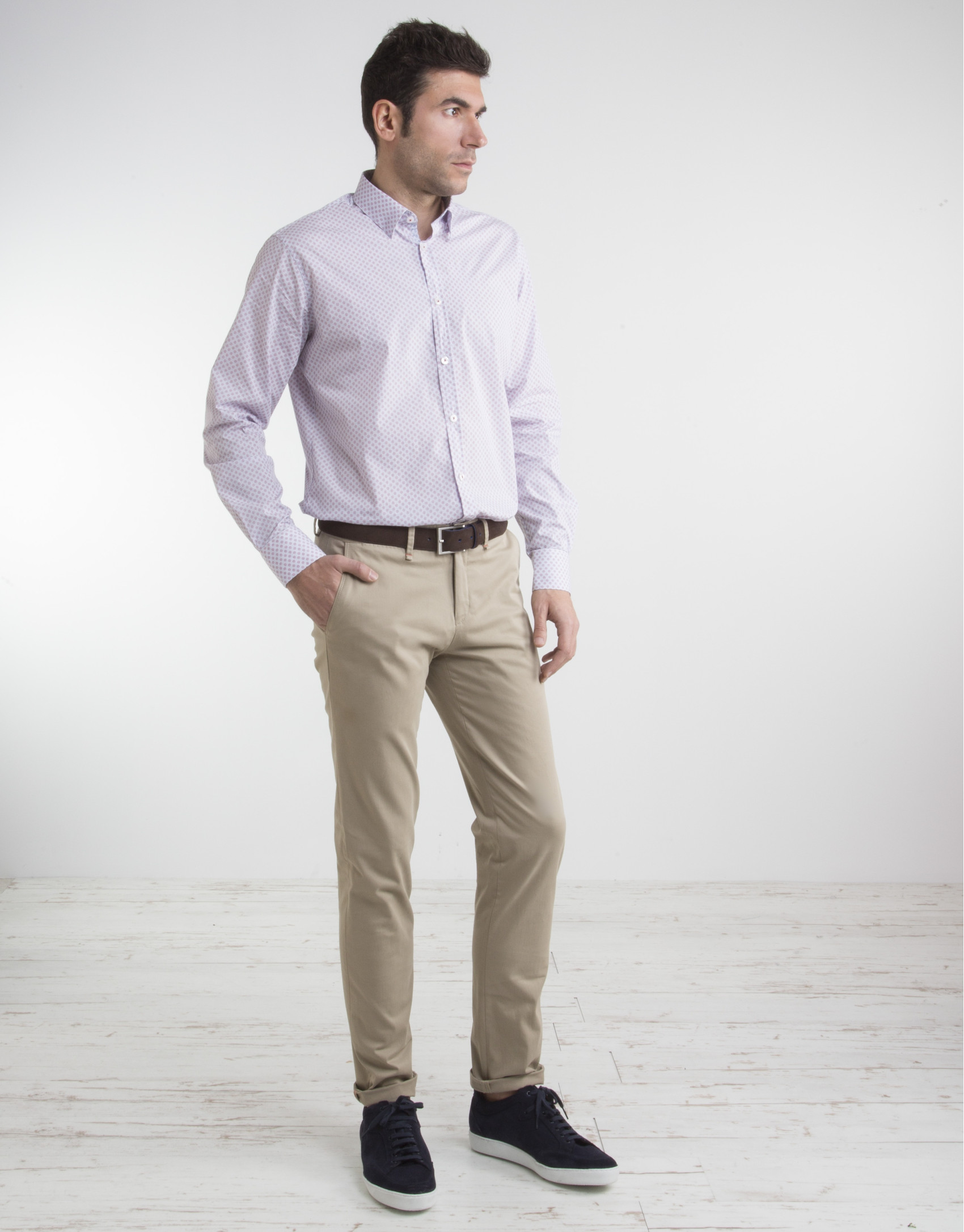 Beige cotton chino pants