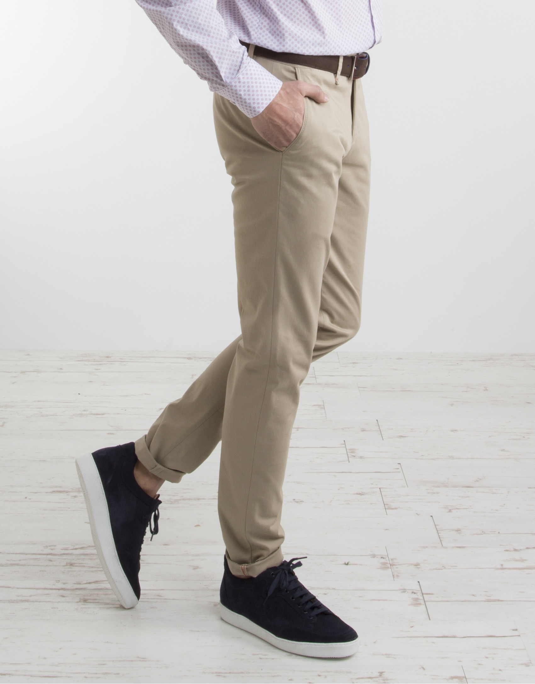 Beige cotton chino pants