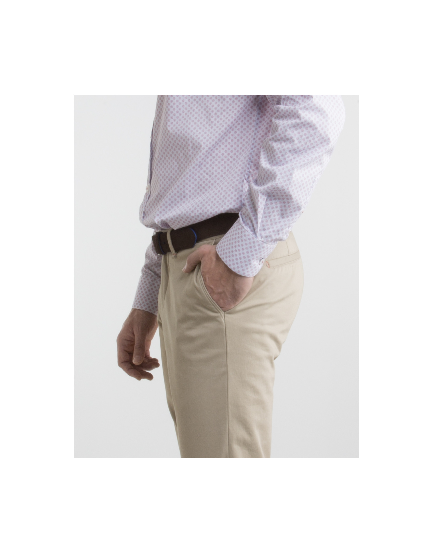 Pantalón chino de algodón beige