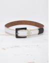 White leather belt