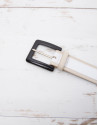 White leather belt