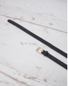 Navy blue leather belt