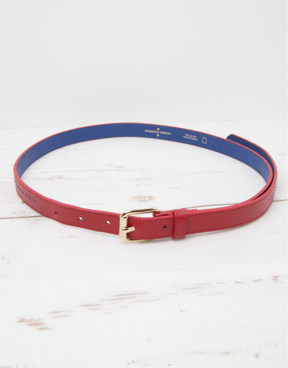 Red leather belt
