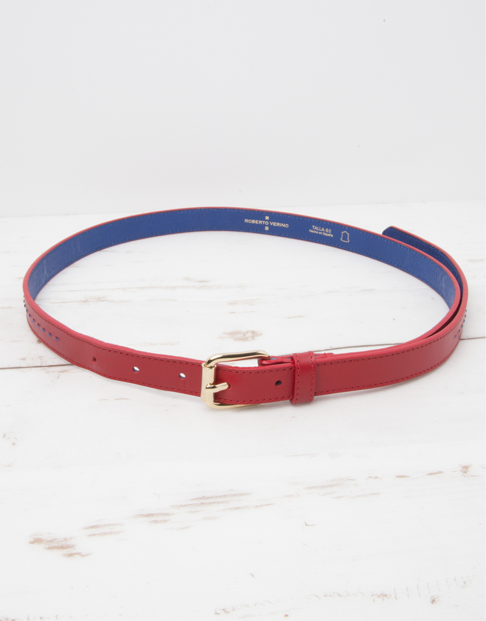 Red leather belt