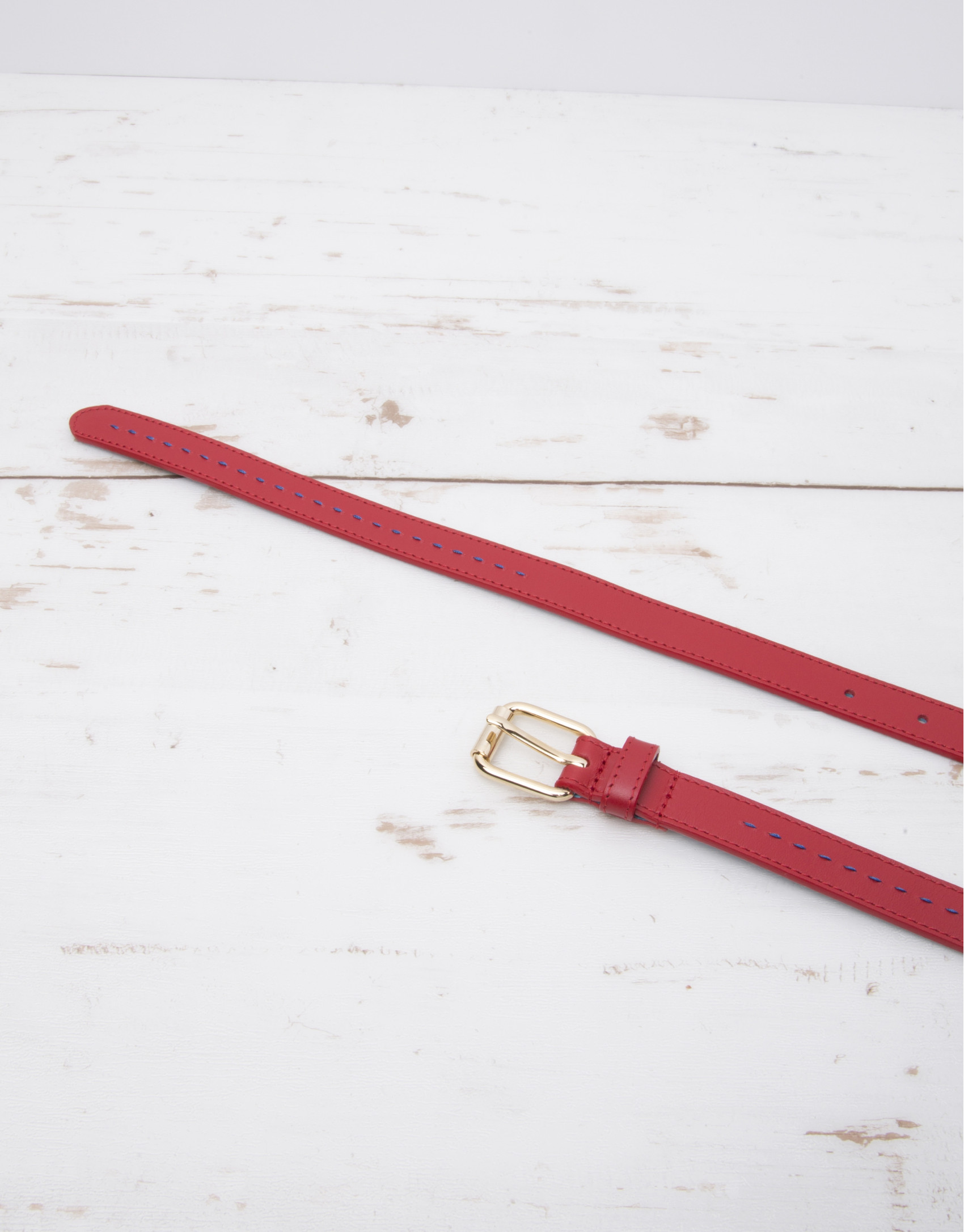Red leather belt