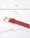 Red leather belt