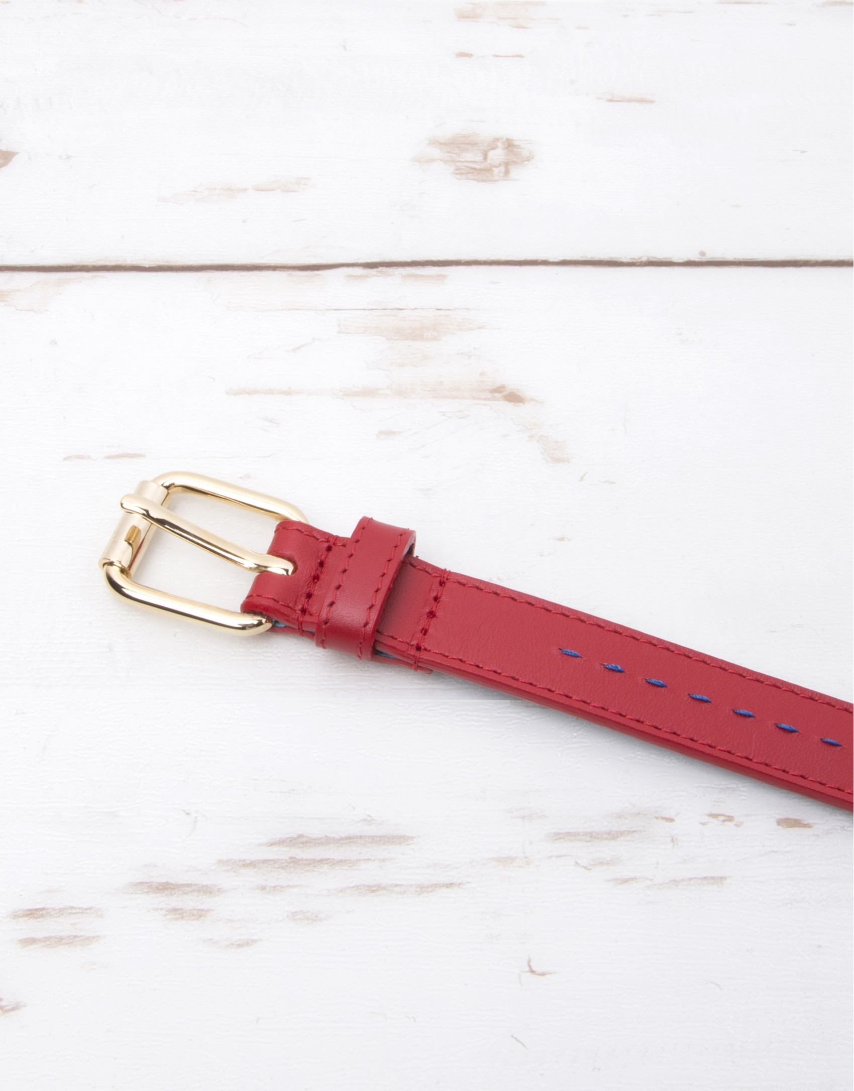 Red leather belt