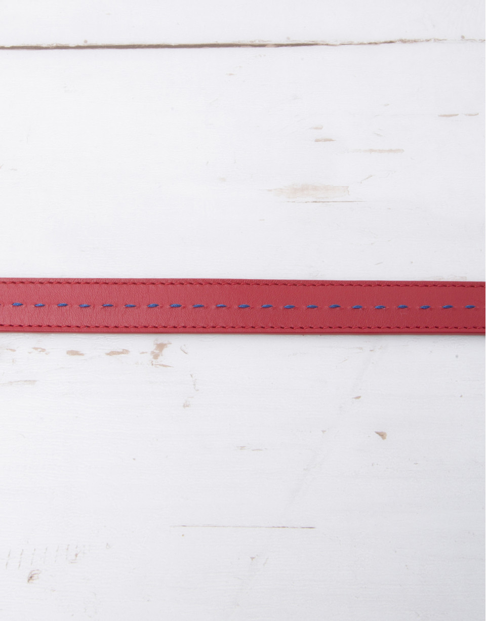 Red leather belt