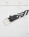 Cotton/leather braided belt