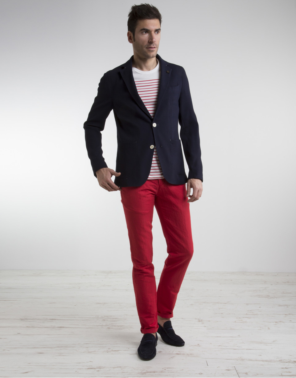 Navy blue knit sport coat 