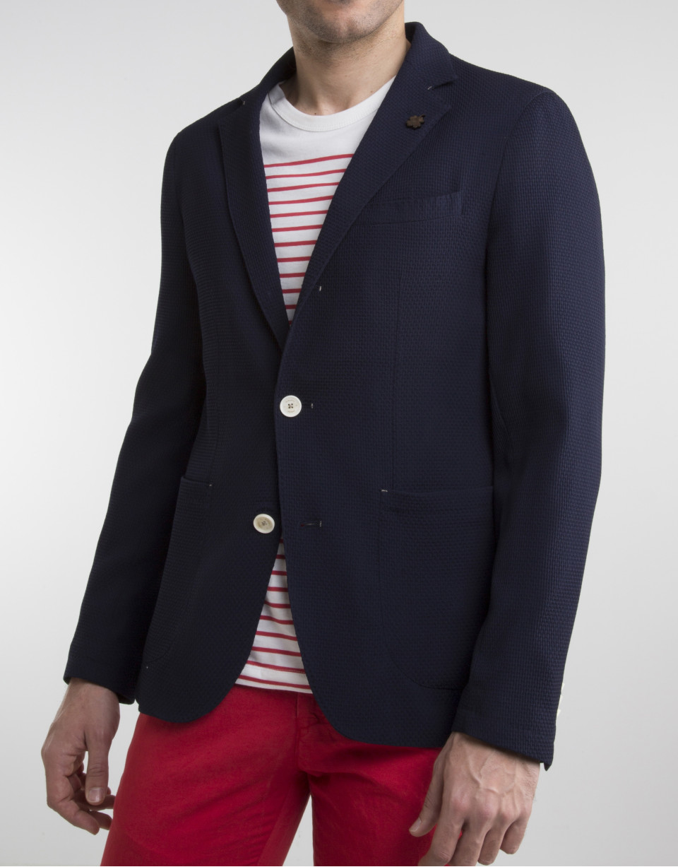 Navy blue knit sport coat 