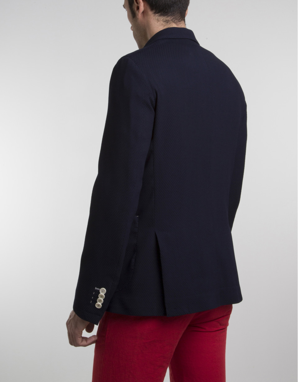 Navy blue knit sport coat 