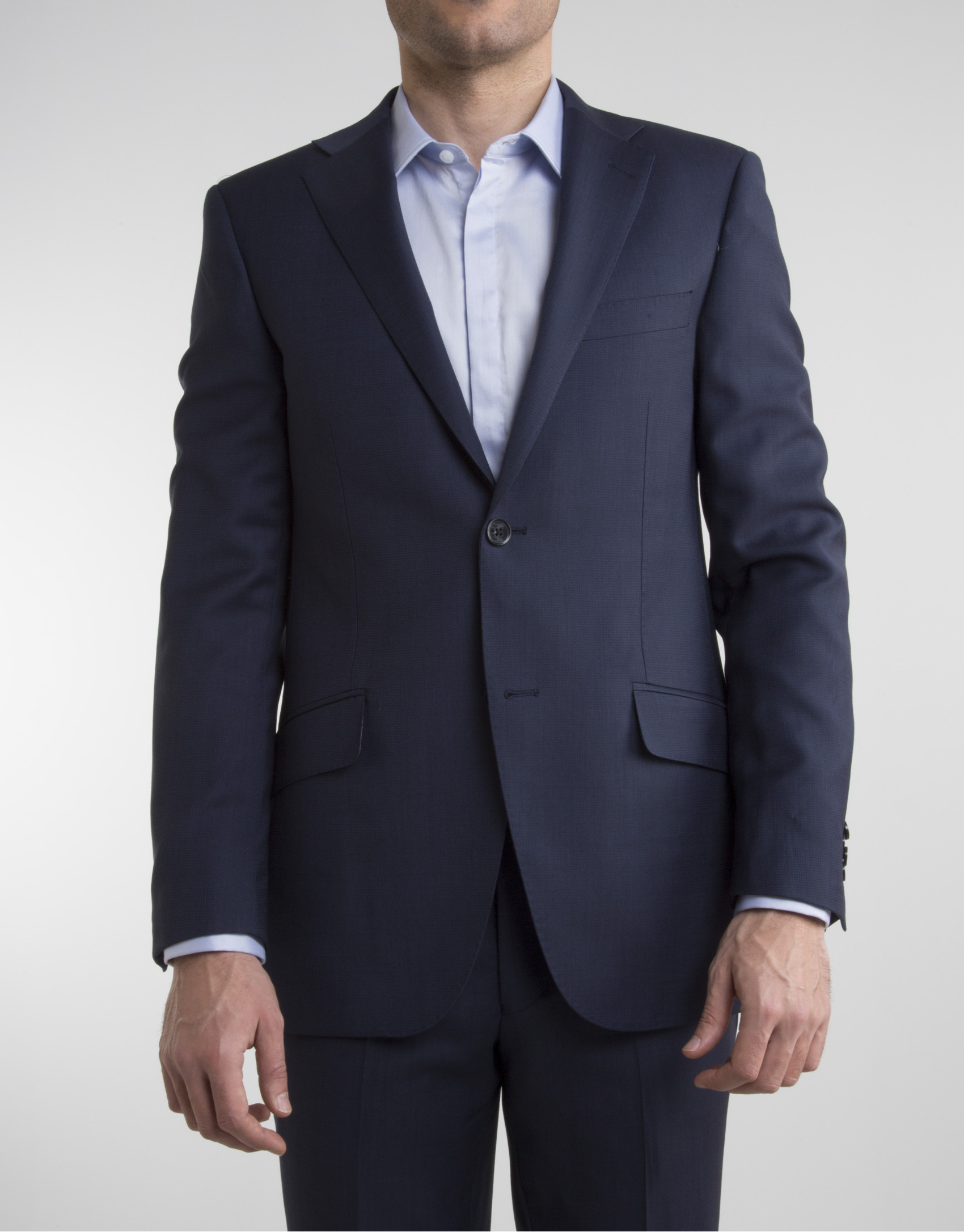Traje regular fit falso liso marino