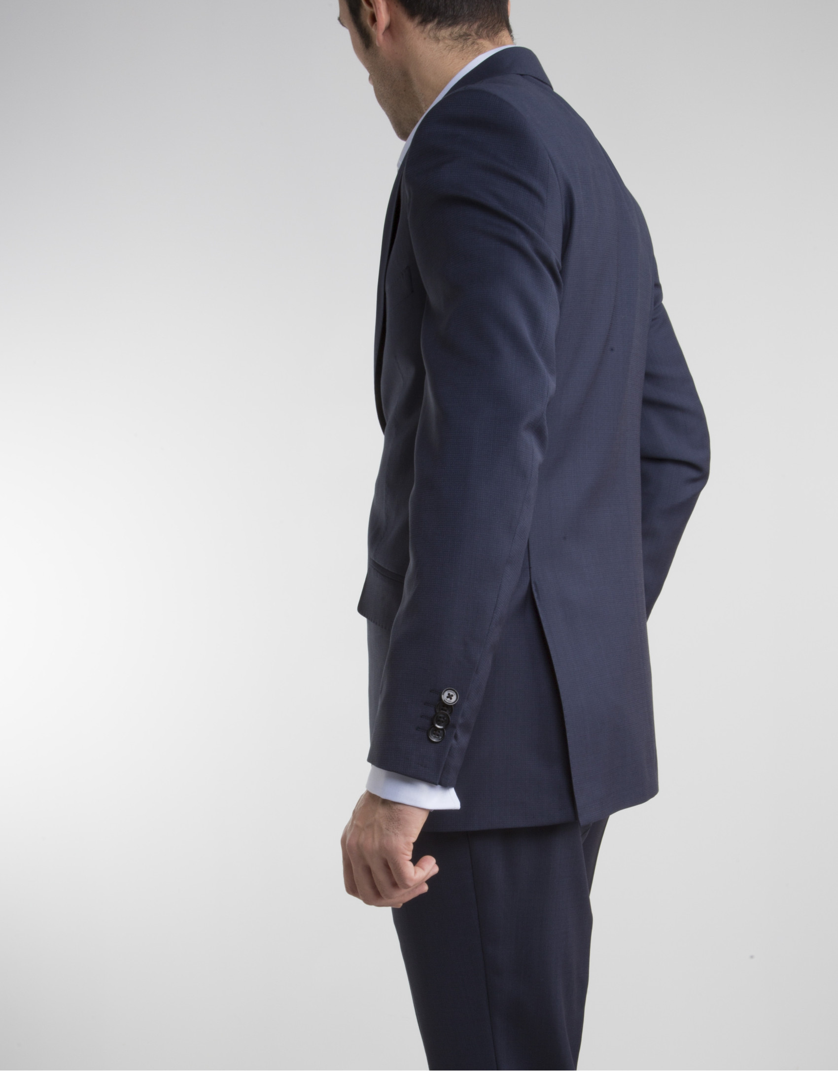 Traje regular fit falso liso marino