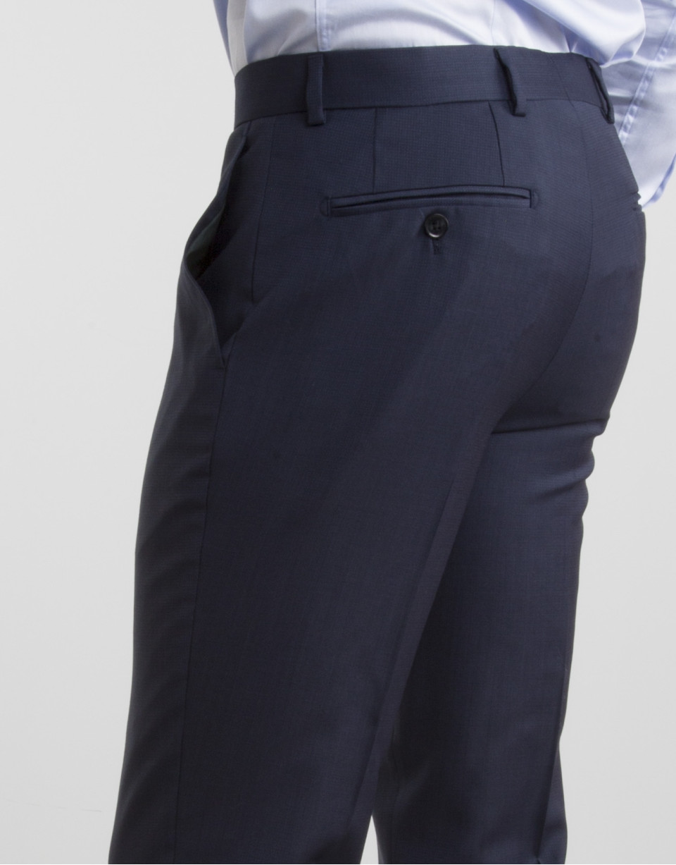 Traje regular fit falso liso marino