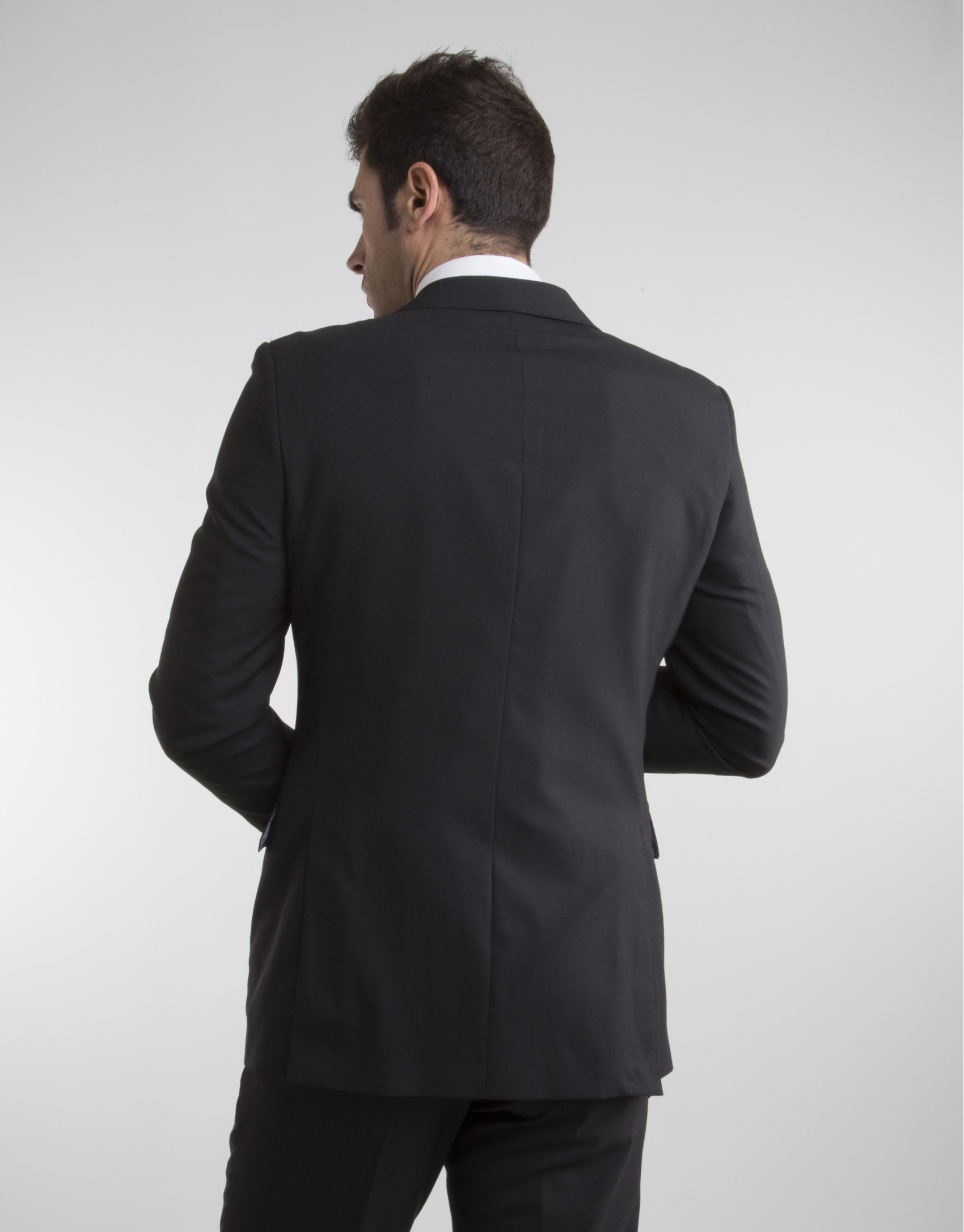 Traje slim fit lana fria negro