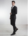 Traje slim fit lana fria negro