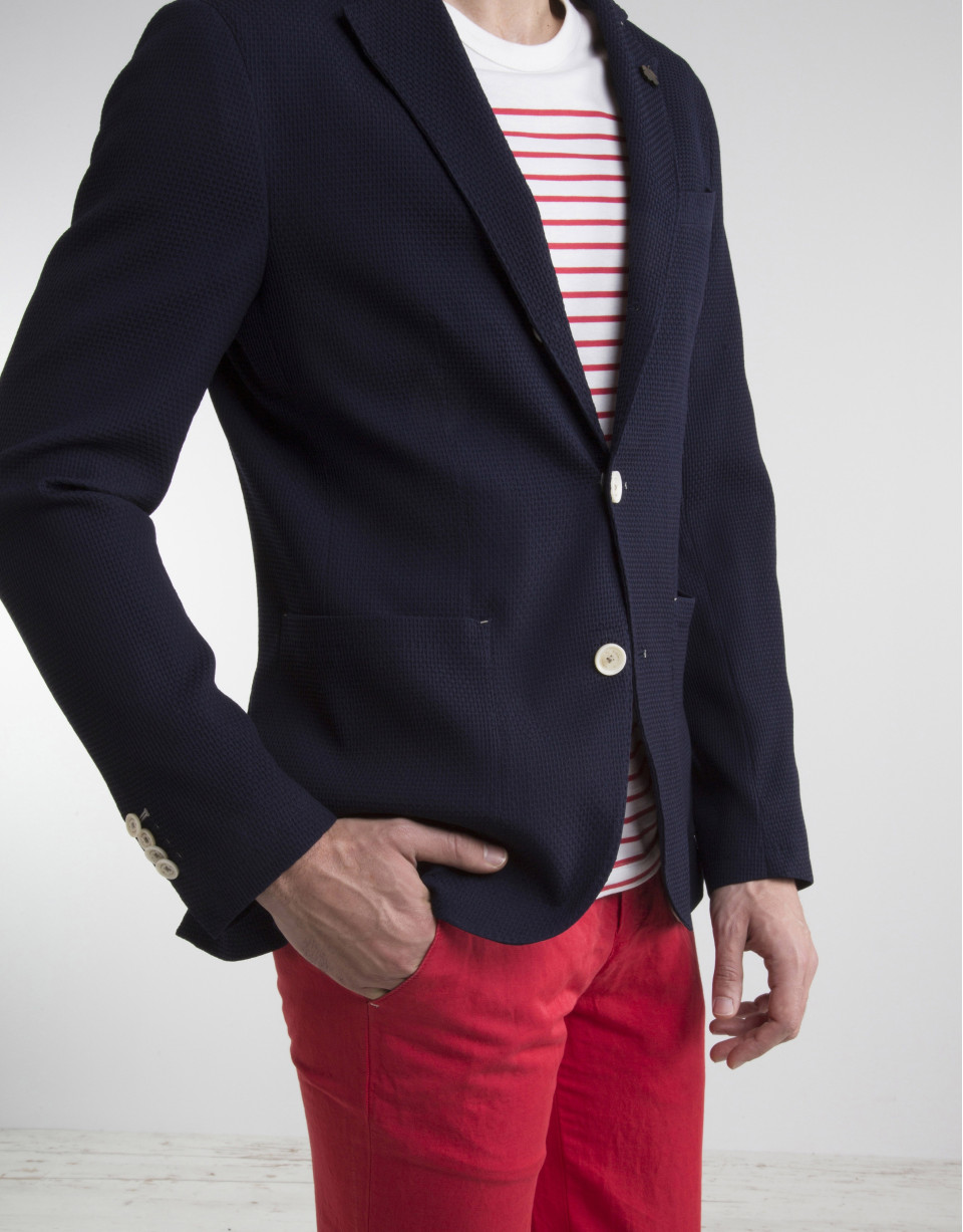 Navy blue knit sport coat 