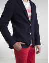 Navy blue knit sport coat 