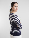 Navy blue / white striped sweater
