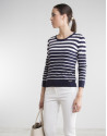 Navy blue / white striped sweater