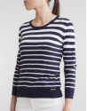 Navy blue / white striped sweater