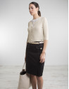 Short camel knit jacket