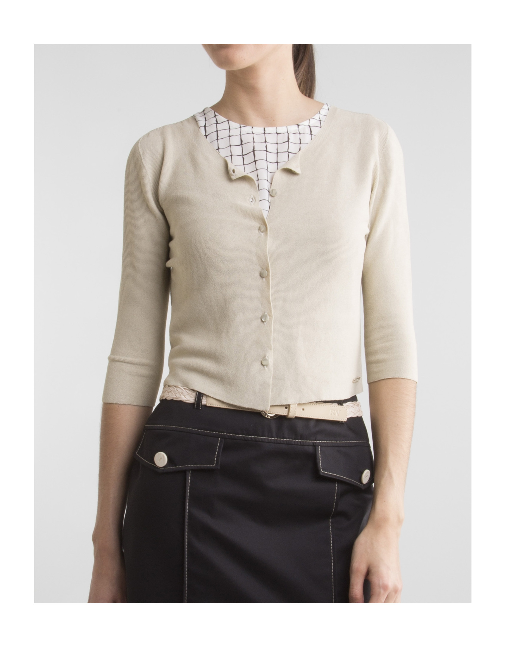 Chaqueta corta punto camel