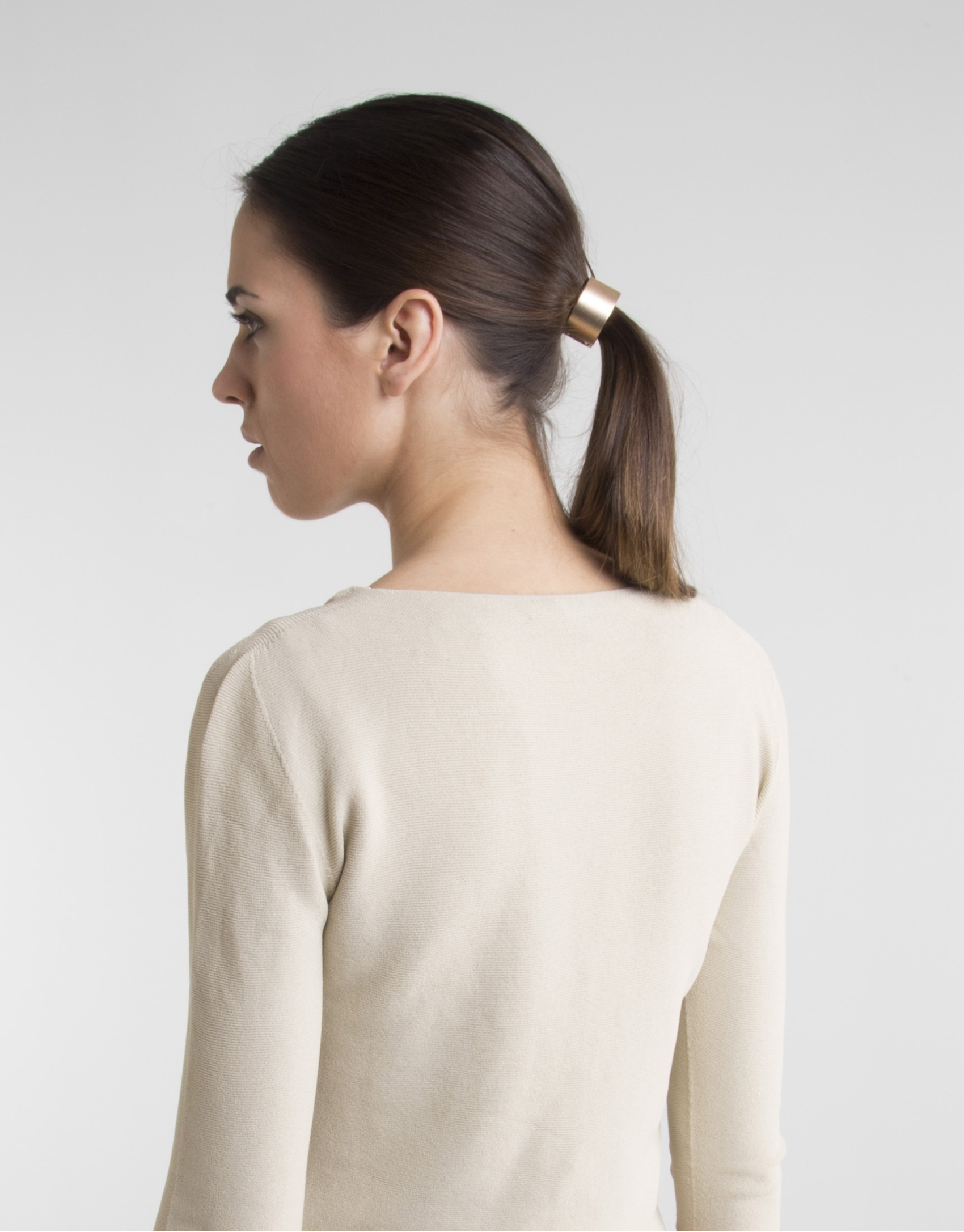 Short camel knit jacket