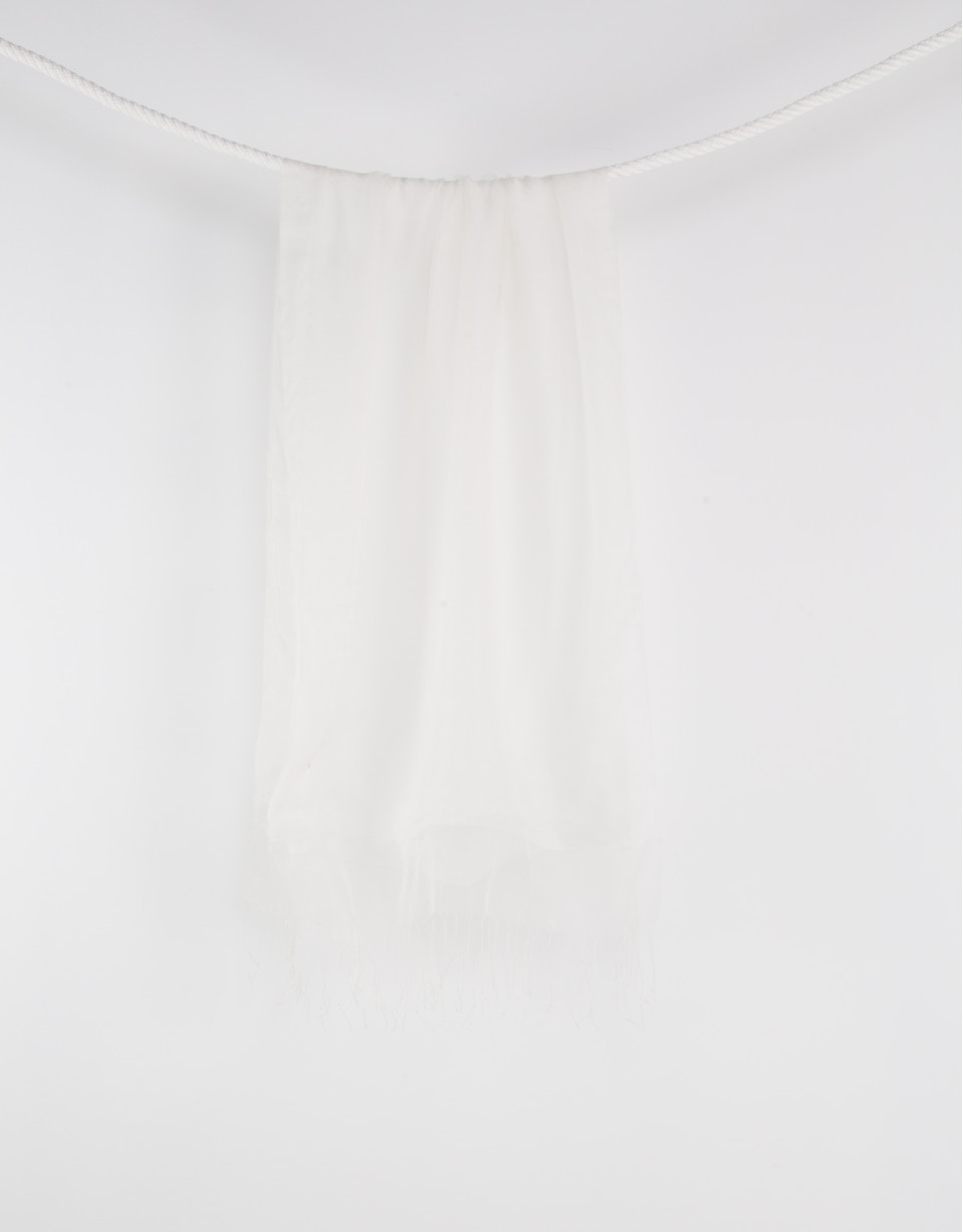 Ivory fringed scarf