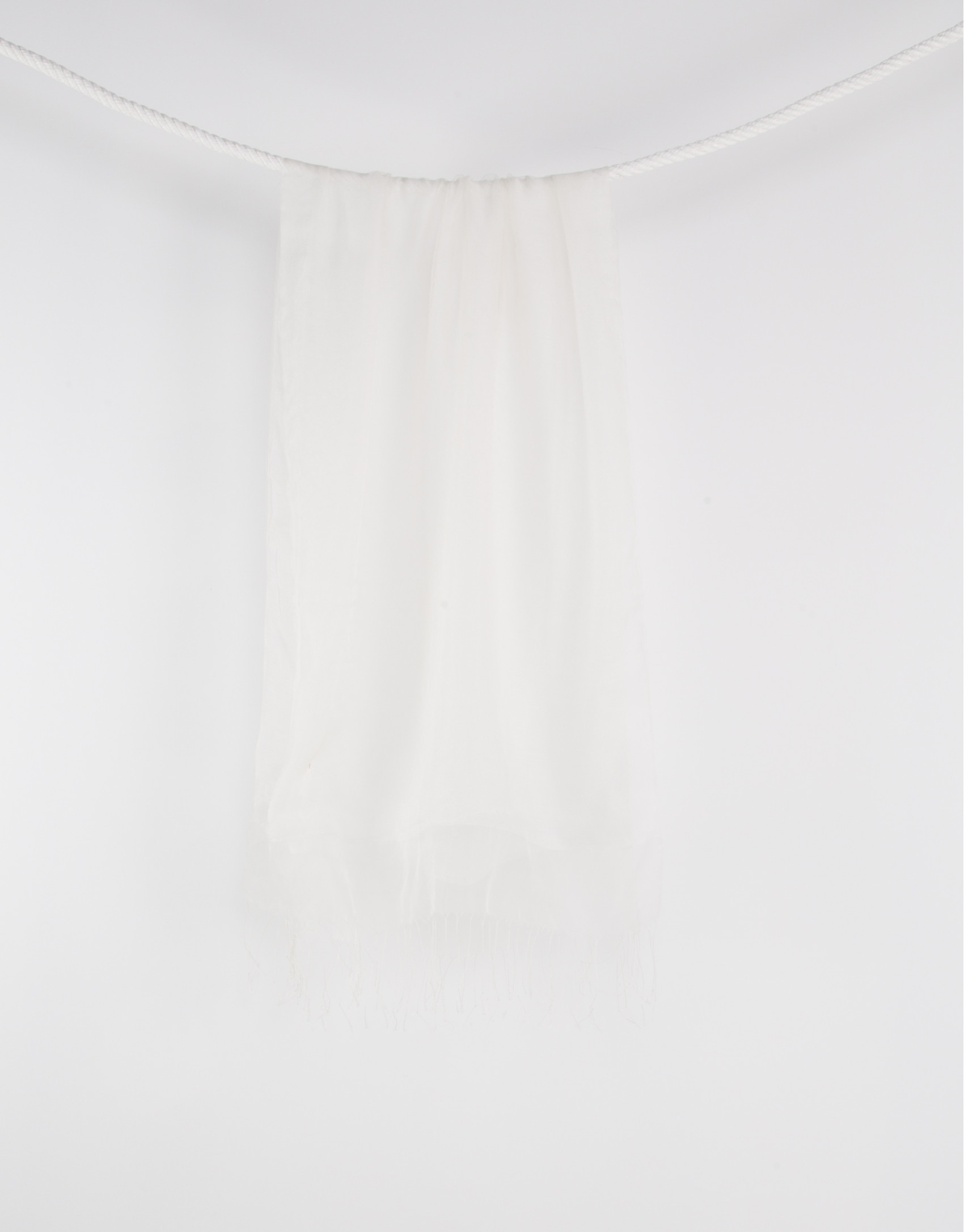 Ivory fringed scarf