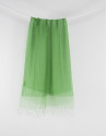 Green fringed scarf