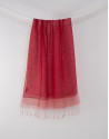 Red fringed scarf