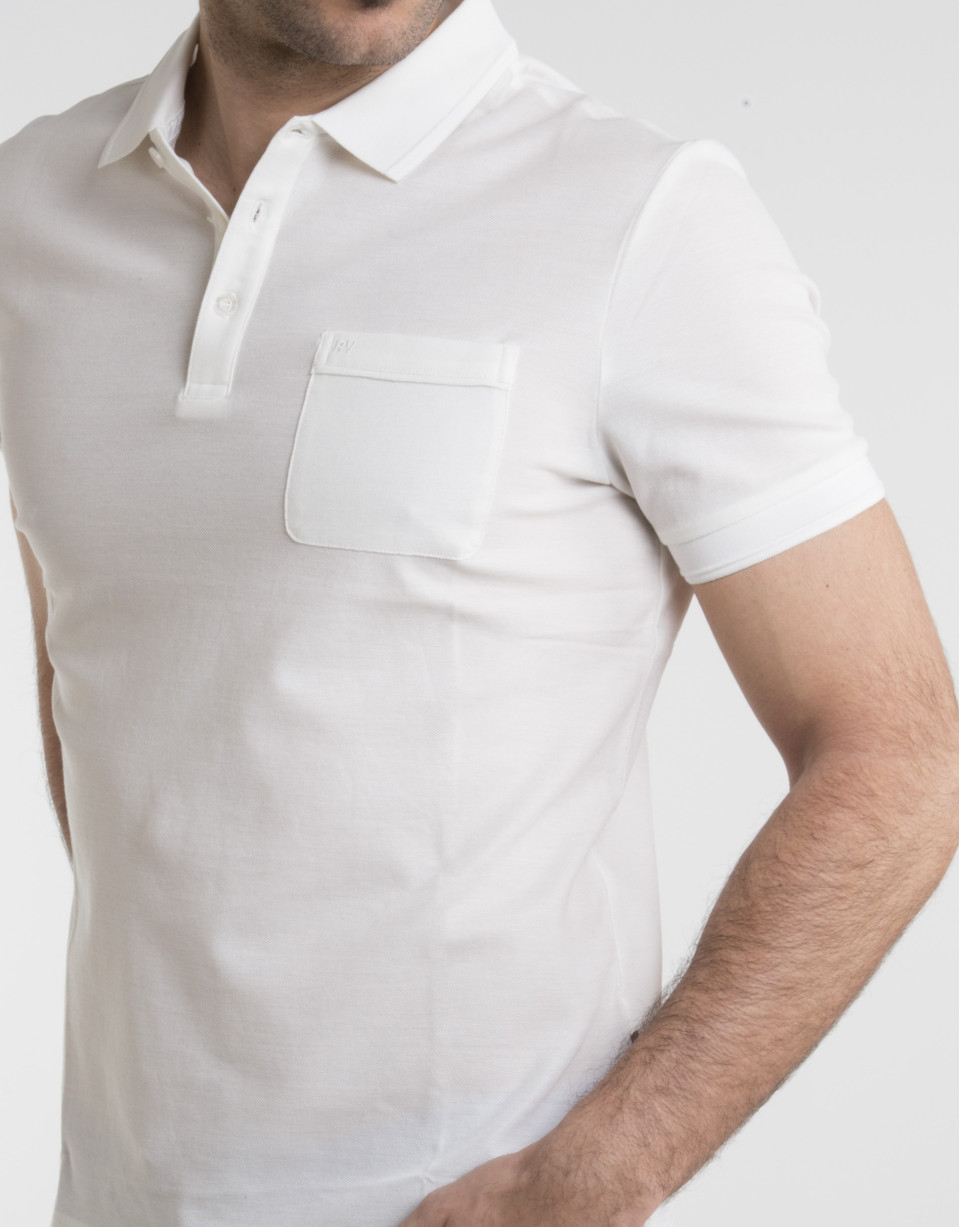 White pique polo