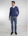 Jersey cuello pico azul